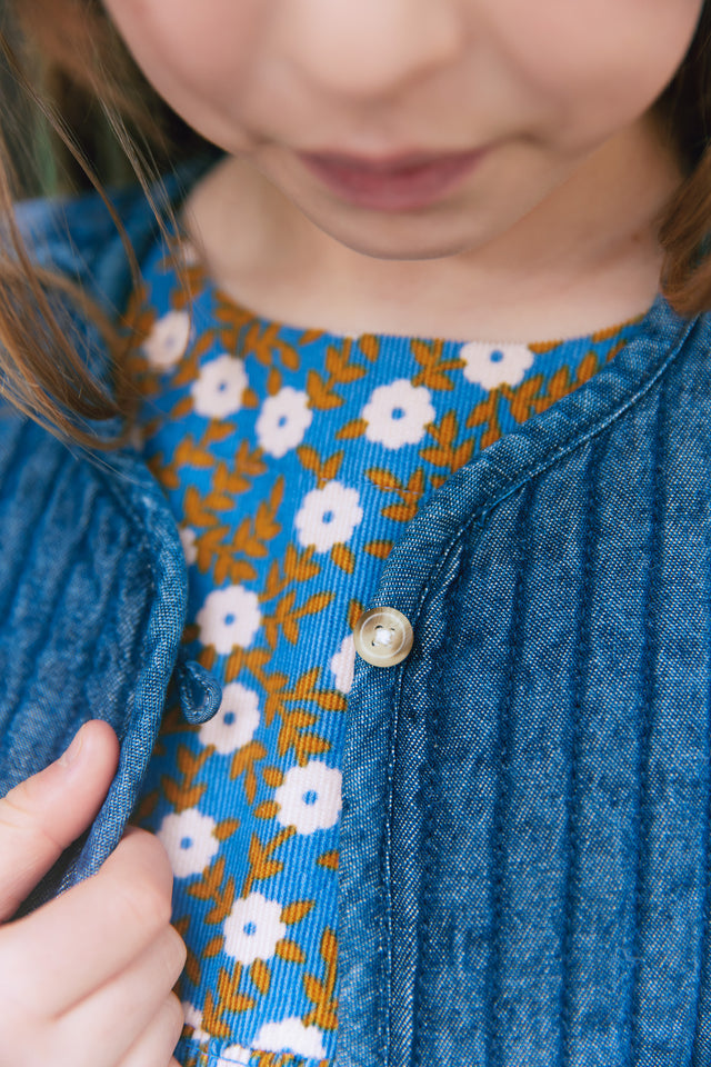 Cardigan - Josefa Chambray Blue quilted - Image principale