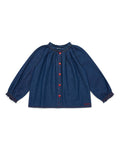 Blouse - blue reinette in crude denim