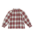 Blouse - Red hermine checkered in scraped Twill