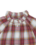 Blouse - Red hermine checkered in scraped Twill