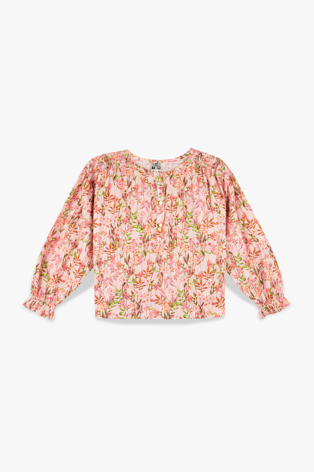 Blouse - Pink print flower edelweiss - Image principale