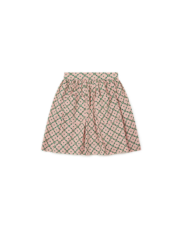 Skirt - Hedda pink in geometric printed cotton - Image principale