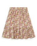 Skirt - Denon pink in cotton printed flower daisy