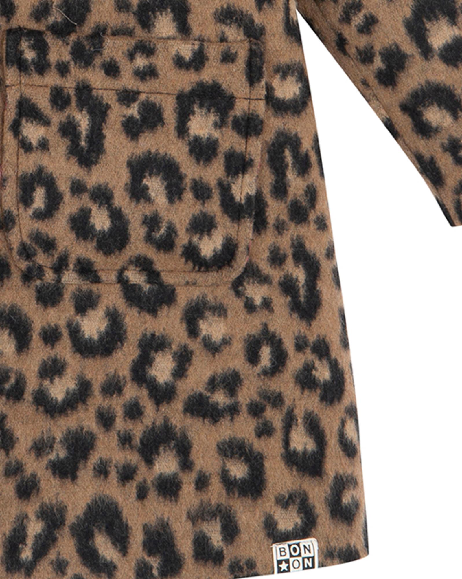 Leopard print store wool coat