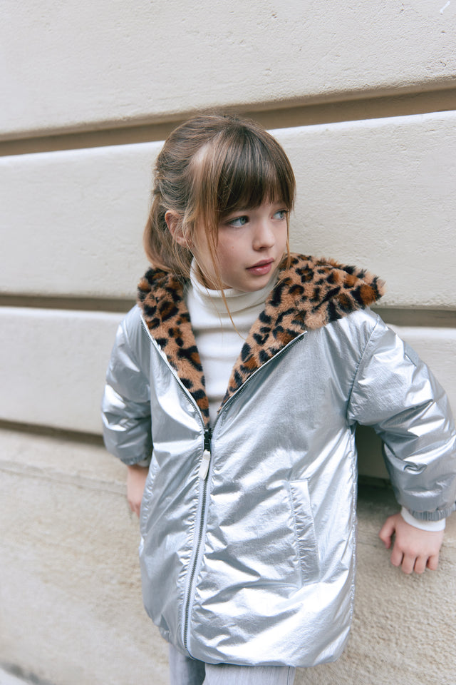 Jacket - Reversible Forever Silver and Leopard - Image principale