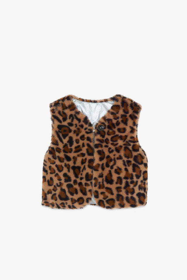 Jacket - Betib Leopard and Silver without sleeve and reversible - Image alternative