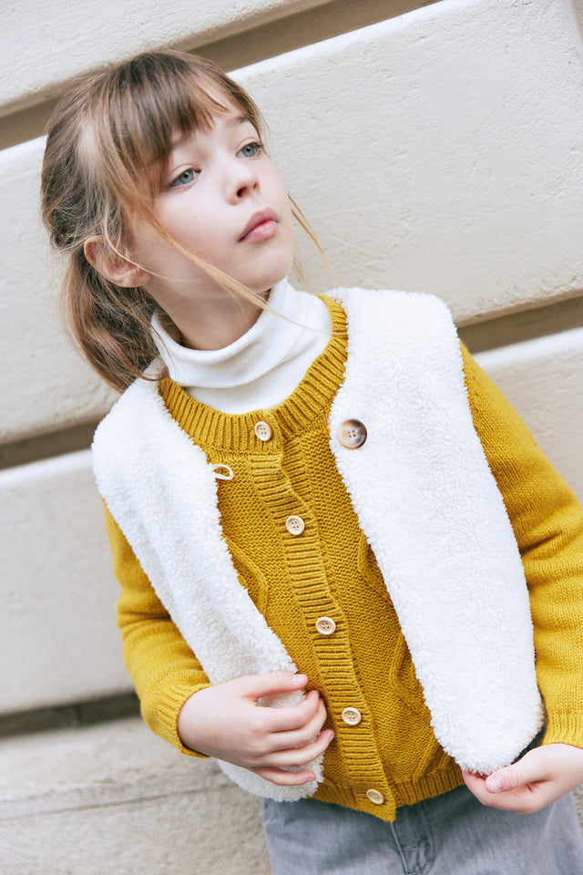 Cardigan  - Bernard Tricot Cable Yellow - Image alternative