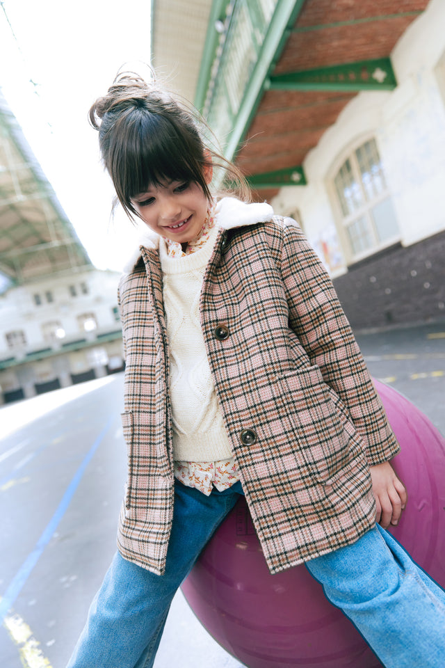 Coat - Suzane at Check Pink - Image principale