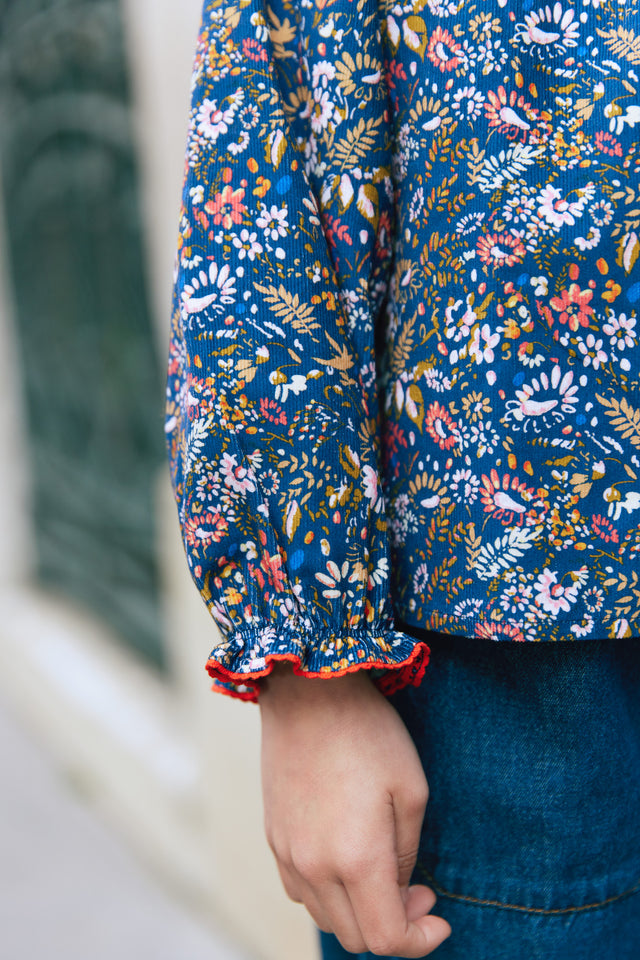 Blouse  - Figue velours imprimé october flower - Image alternative