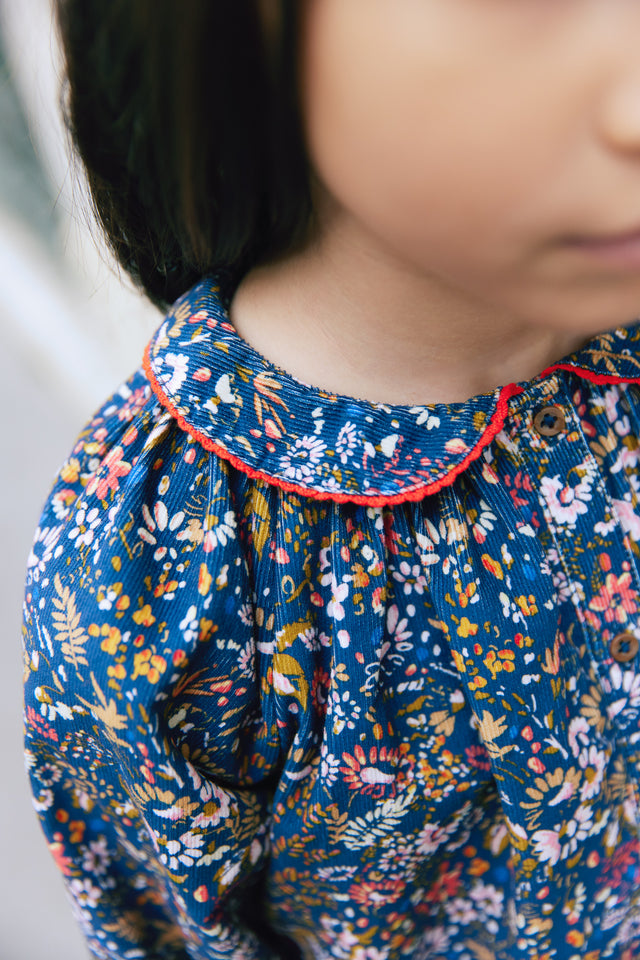 Blouse  - Fig velvet print October Flower - Image principale