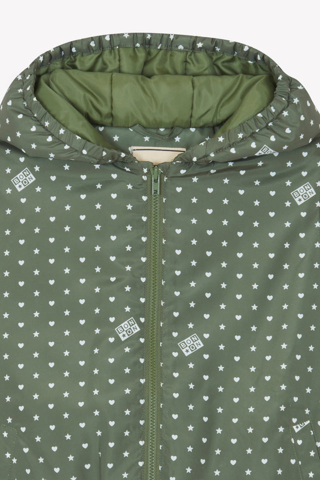 Jacket - Bonton stars printed green fleet - Image alternative