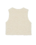 Cardigan Sleeveless - Beti ecru in Bouclette