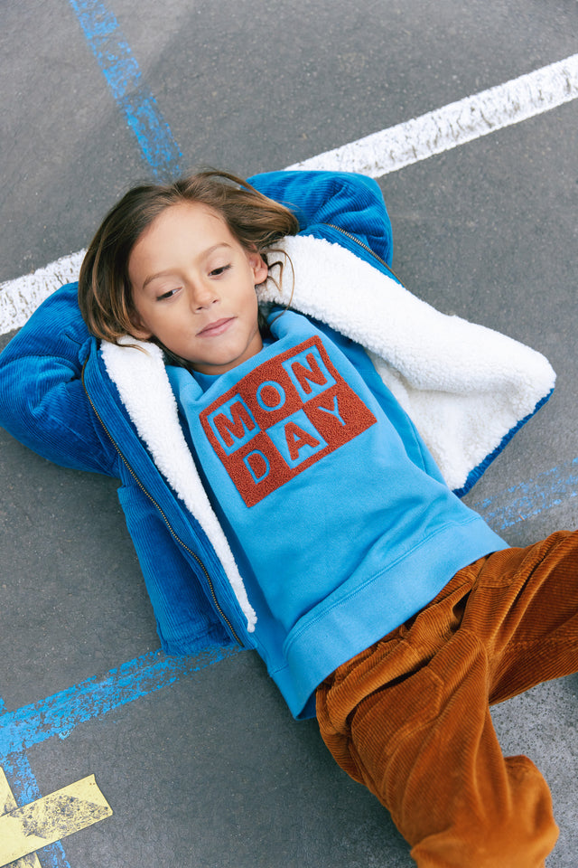 Sweatshirt - Blue sandy in organic cotton - Image principale