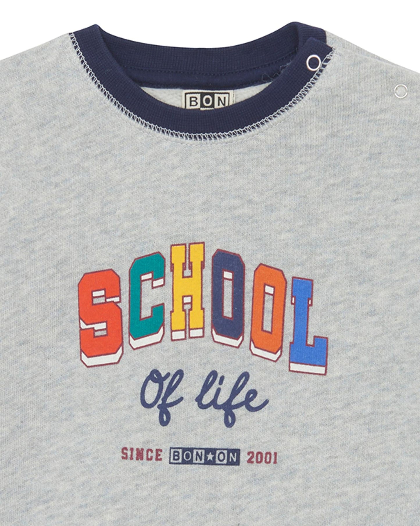 Sweatshirt - Gray School Baby In 100% organic cotton