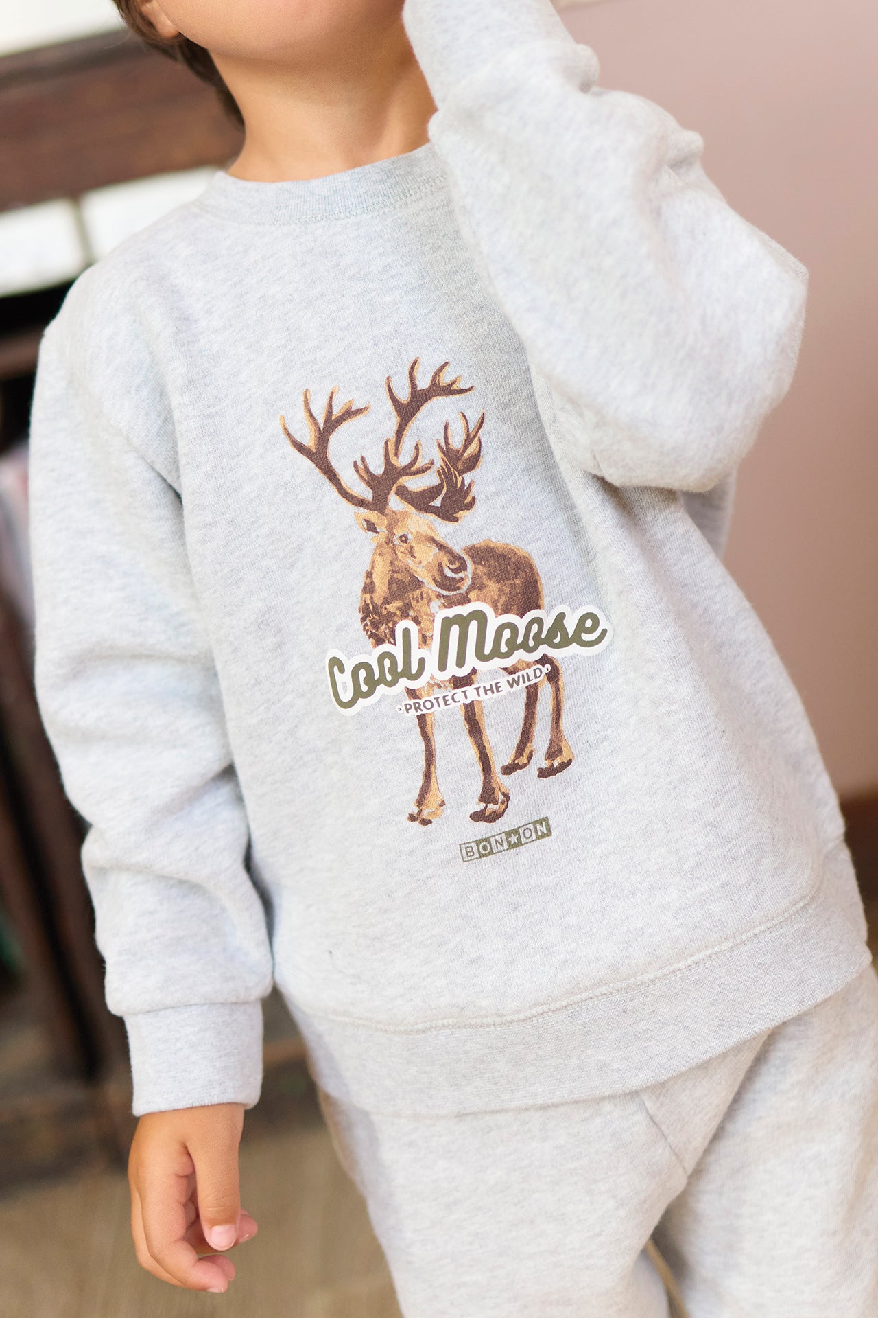 Sweatshirt - Smily Chinese gray illustration reindeer