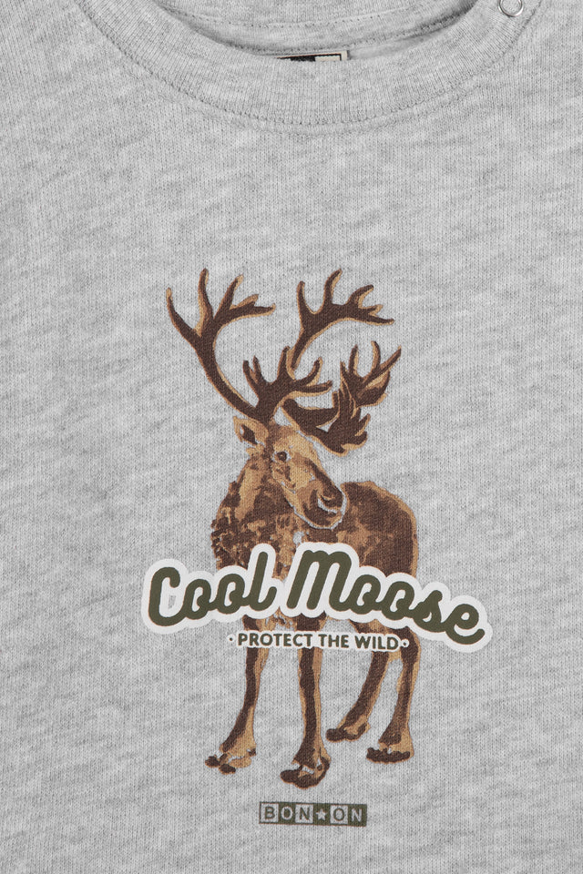 Sweatshirt - Smily Chinese gray illustration reindeer - Image alternative