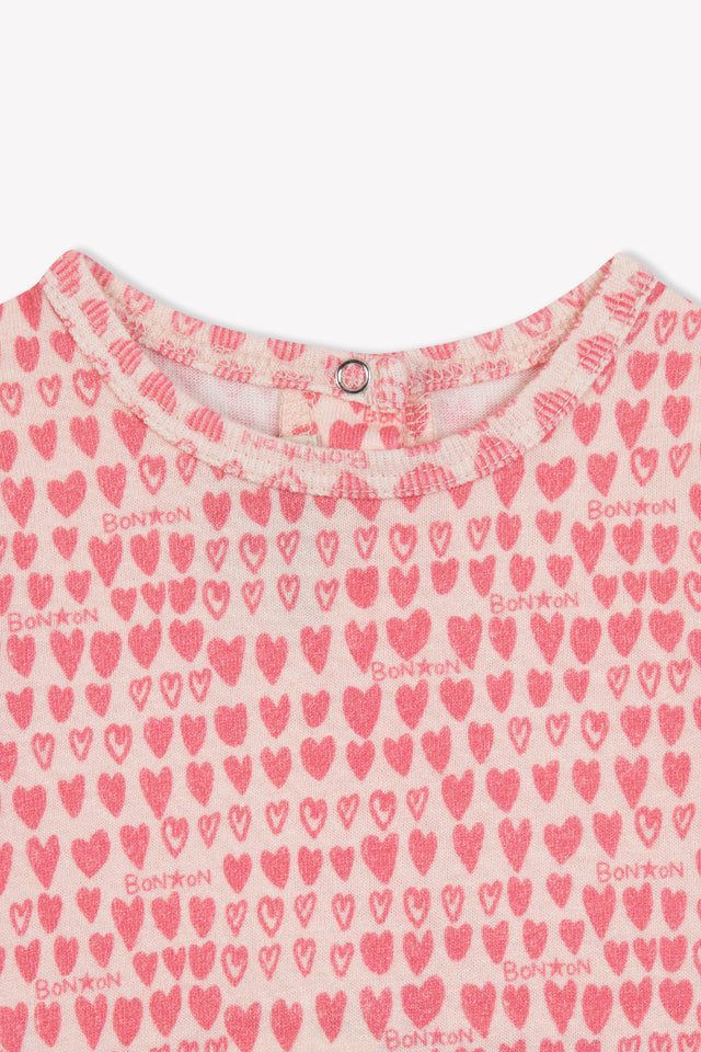 Pajamas - 100% organic cotton pink heart - Image alternative