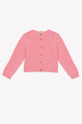 Cardigan - lou pink cotton openwork