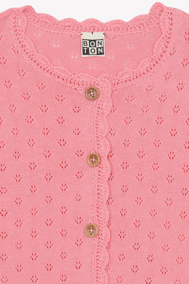 Cardigan - lou pink cotton openwork - Image alternative