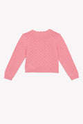 Cardigan - lou pink cotton openwork