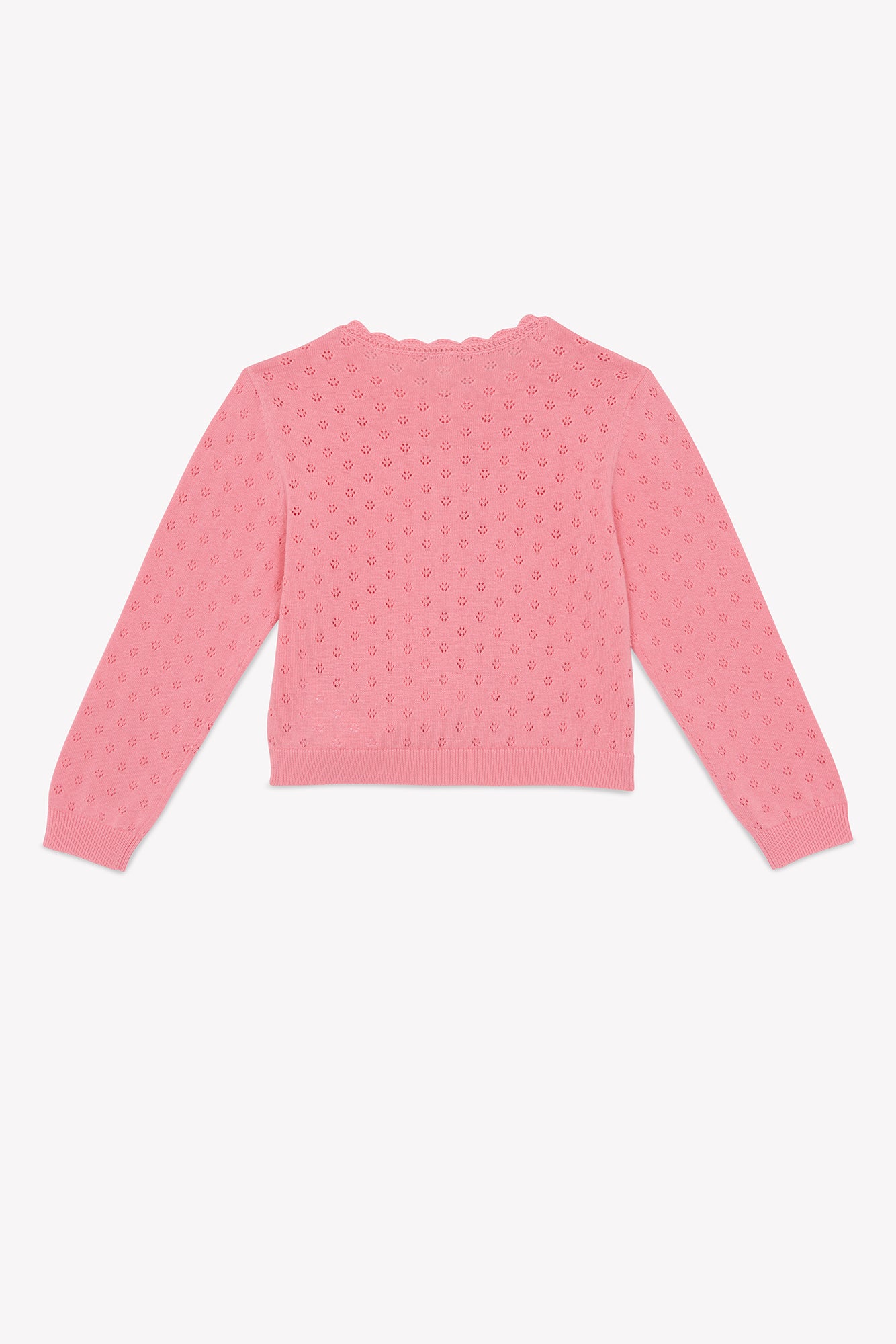 Cardigan - lou pink cotton openwork