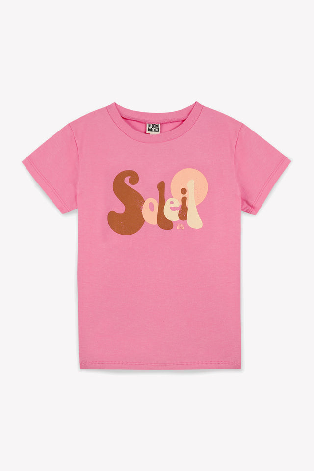 T-shirt - Tubo pink cotton printed sun - Image principale