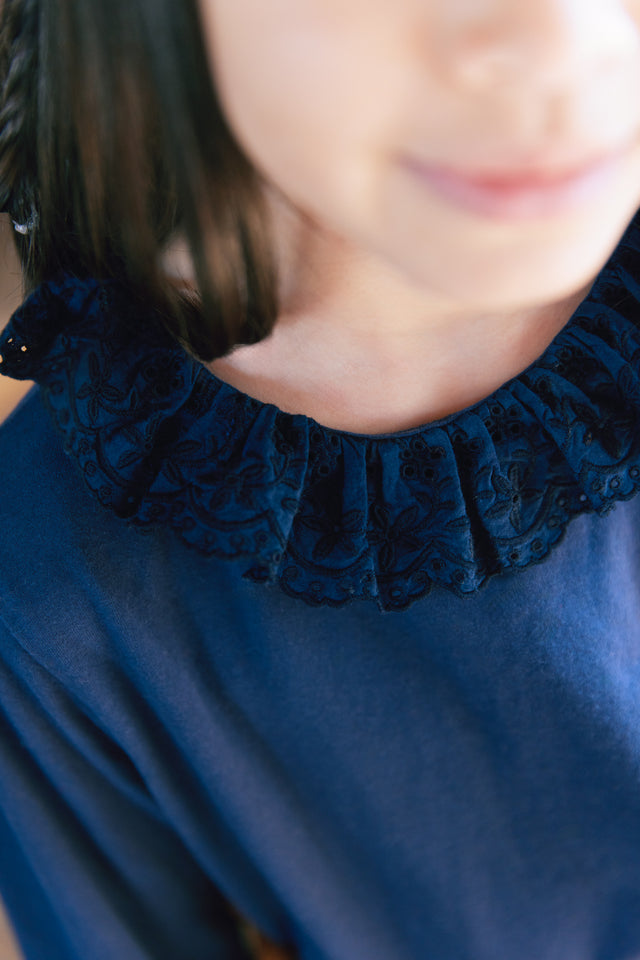 T-shirt - Juna Navy Bonton Ruffled collar - Image alternative