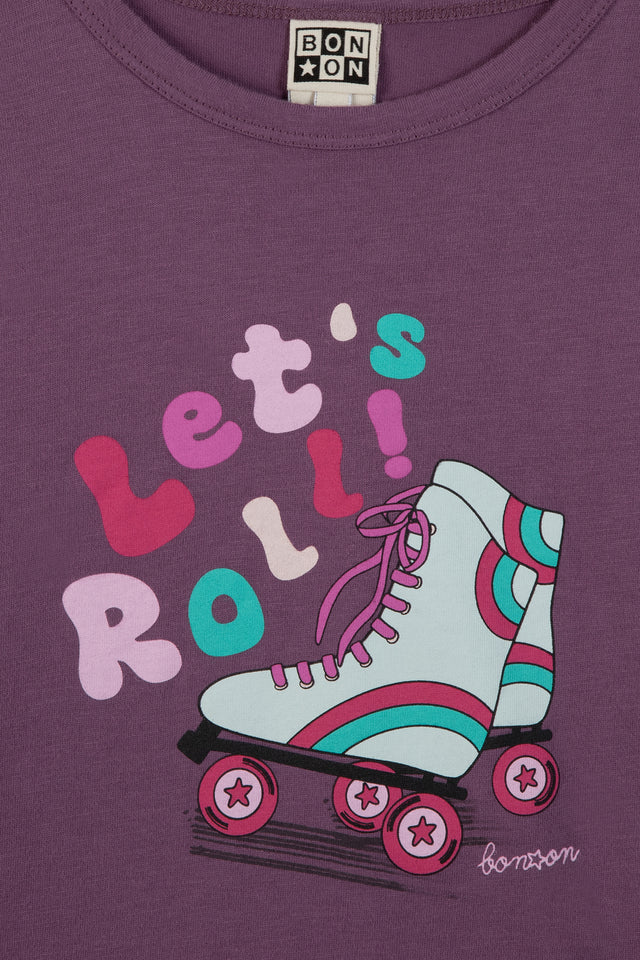 T-shirt - Taxo Violet Printed "Let's Roll ' - Image alternative