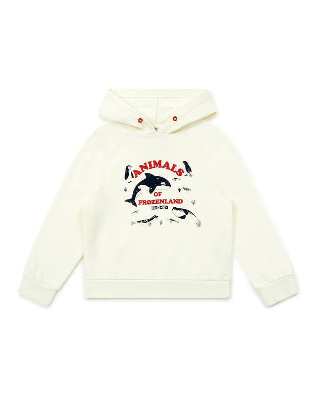 Sweatshirt - Beige animal hood in 100% organic cotton - Image principale