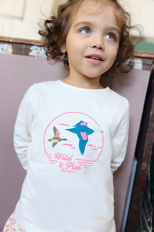 Tee-shirt - Taxi rose clair illustration "Wild and free" - Image principale