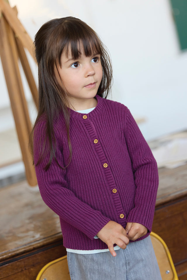 Cardigan - Violet coton - Image principale