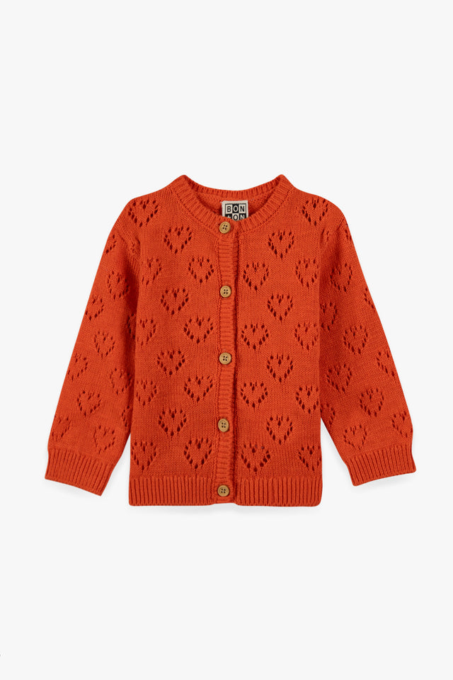 Cardigan - Pointelle Red - Image principale