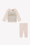 Outfit - Beige Maxence Baby in double jacquard knitting