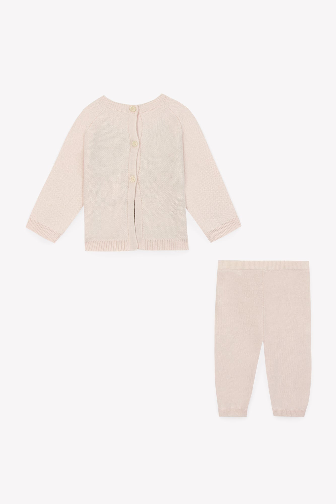 Outfit - Beige Maxence Baby in double jacquard knitting