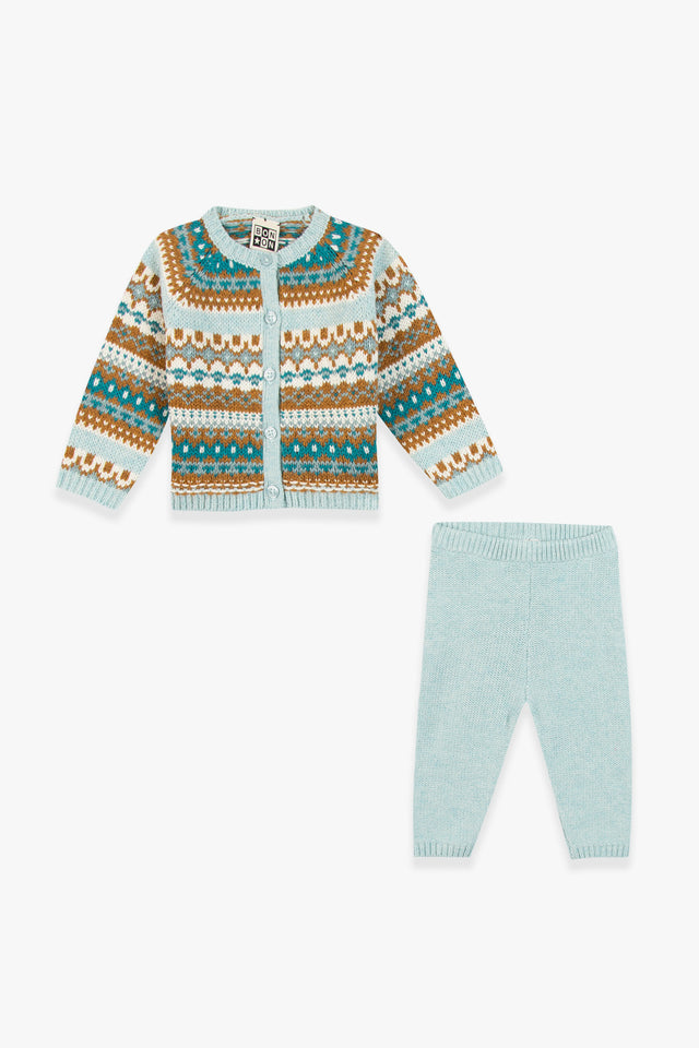 Outfit - Toudou knit jacquard aqua - Image principale