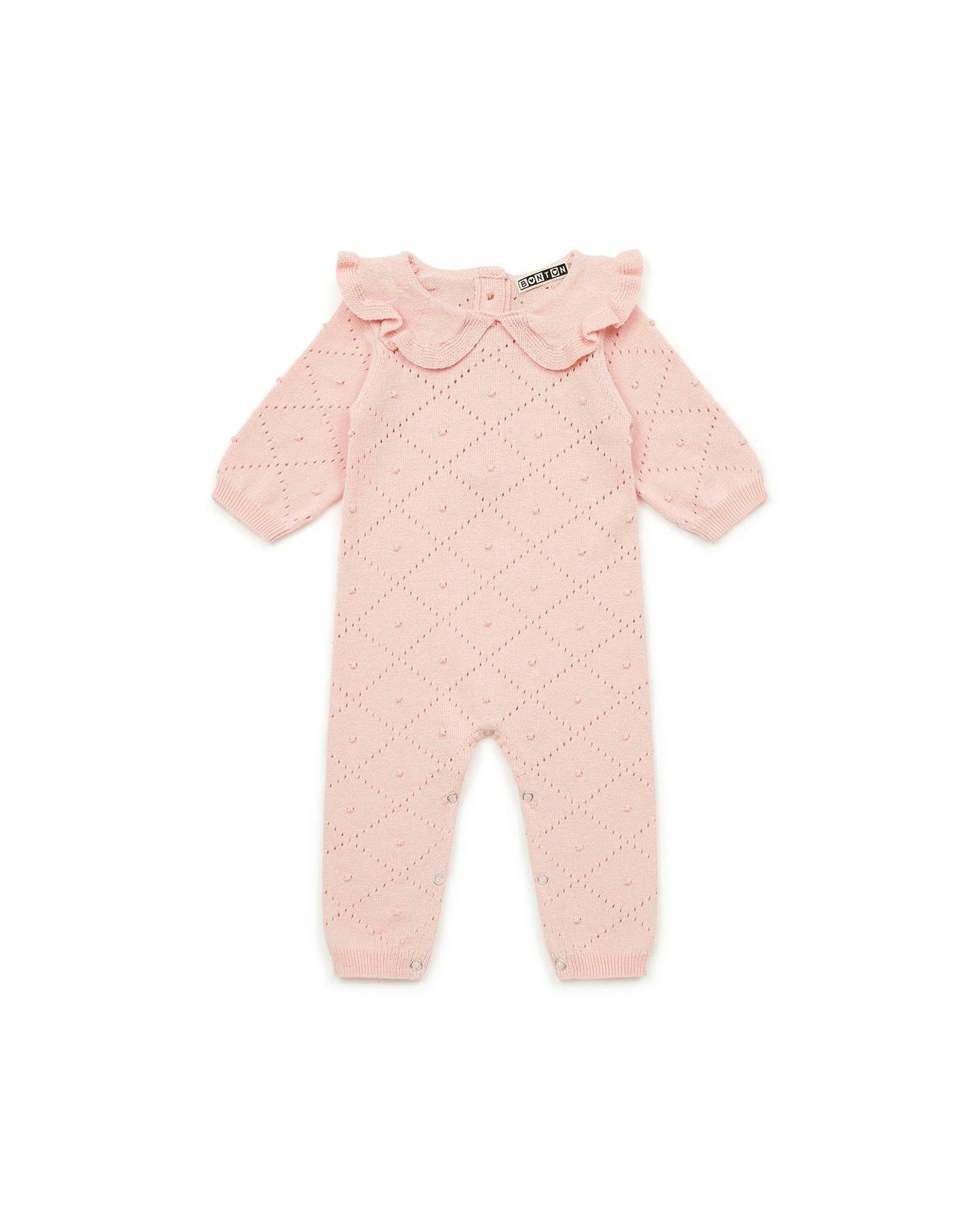 Jumpsuit - pink Baby in opening knitting