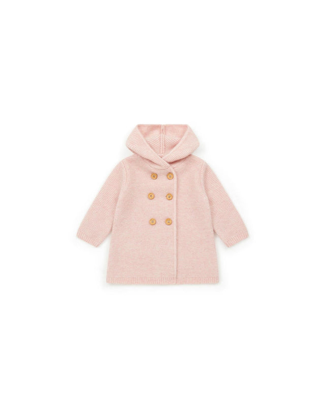 Manteau - Miro rose Bébé en tricot point mousse - Image principale