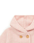 Manteau - Miro rose Bébé en tricot point mousse