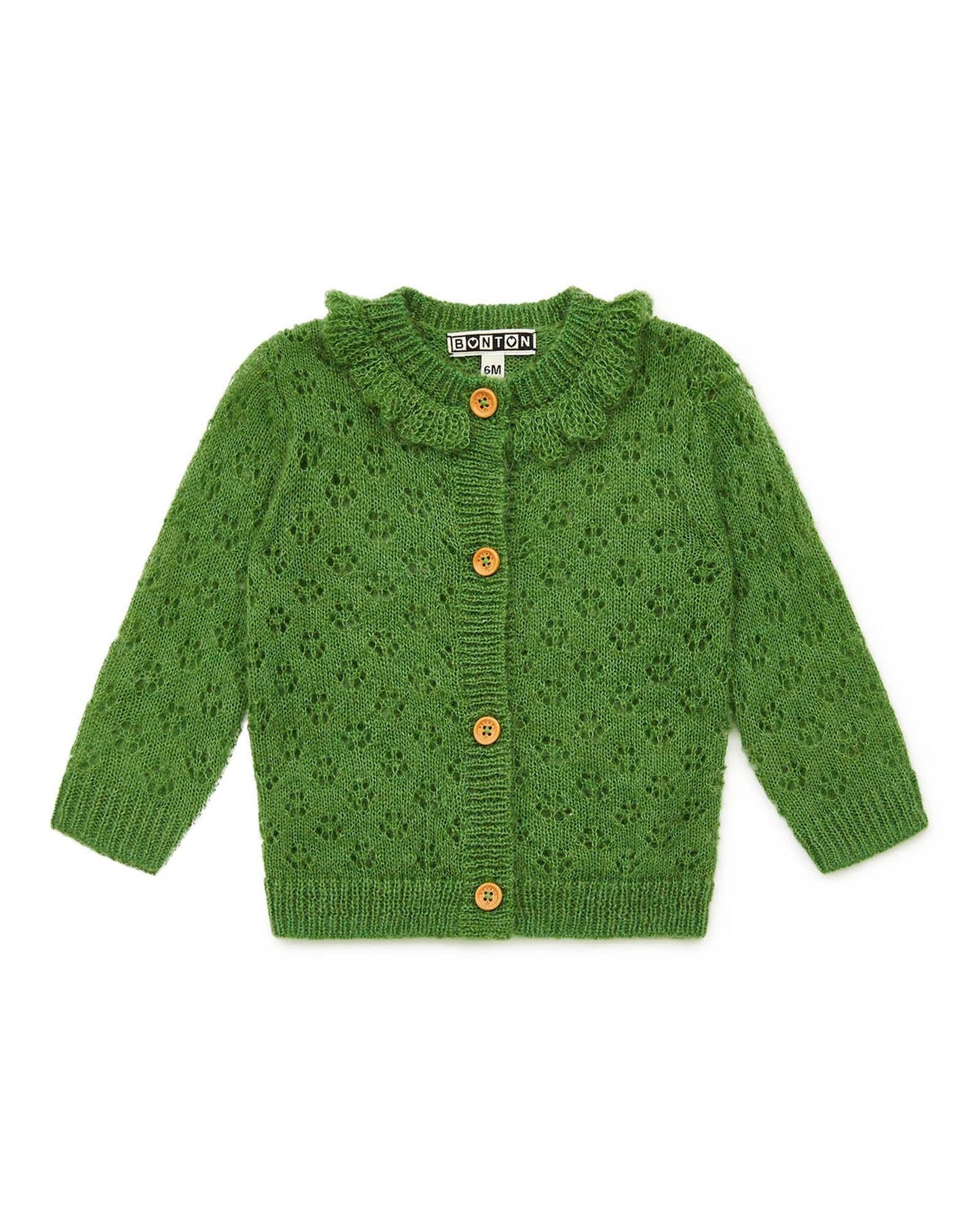 Cardigan - Green corolla Baby knitted