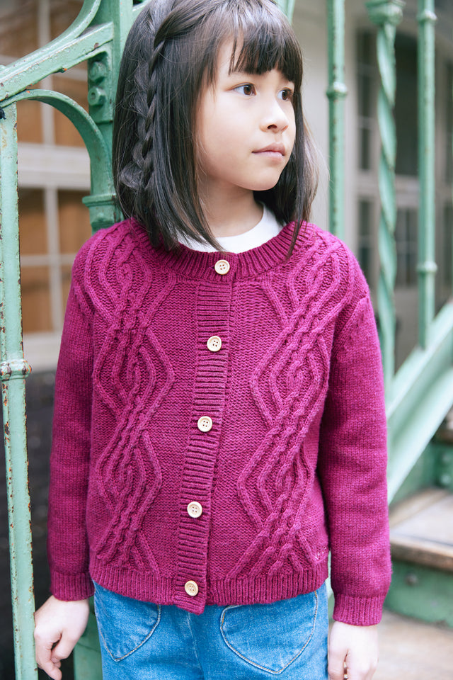 Cardigan  - Bernard Indian pink knitting - Image principale