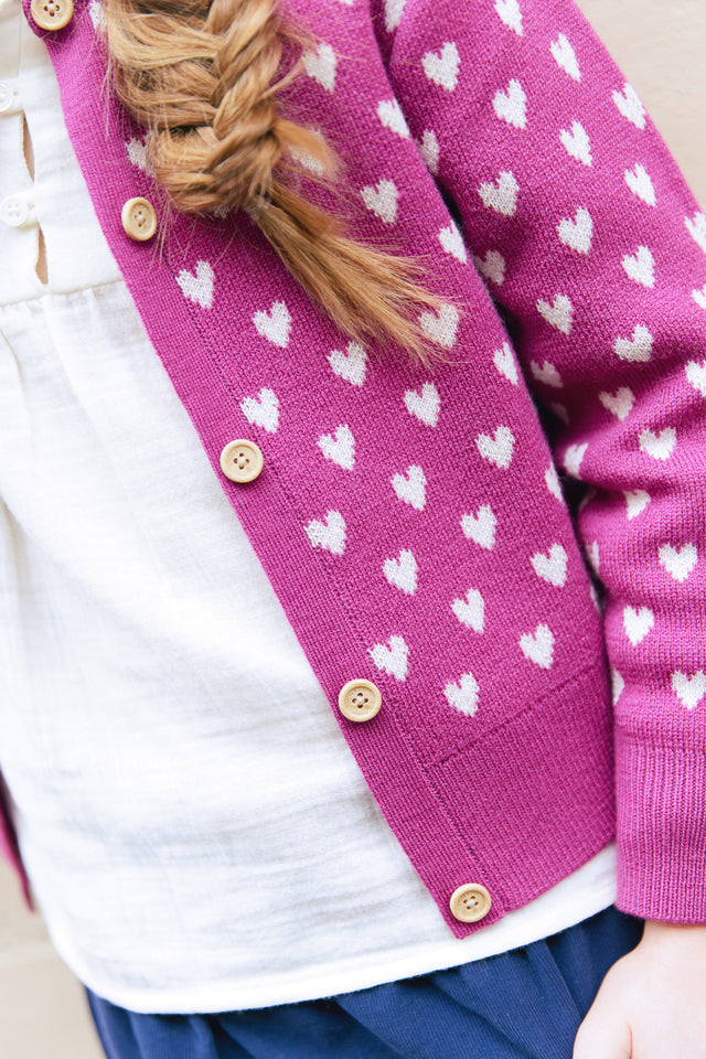 Cardigan - Lilou Purple Print heart - Image alternative