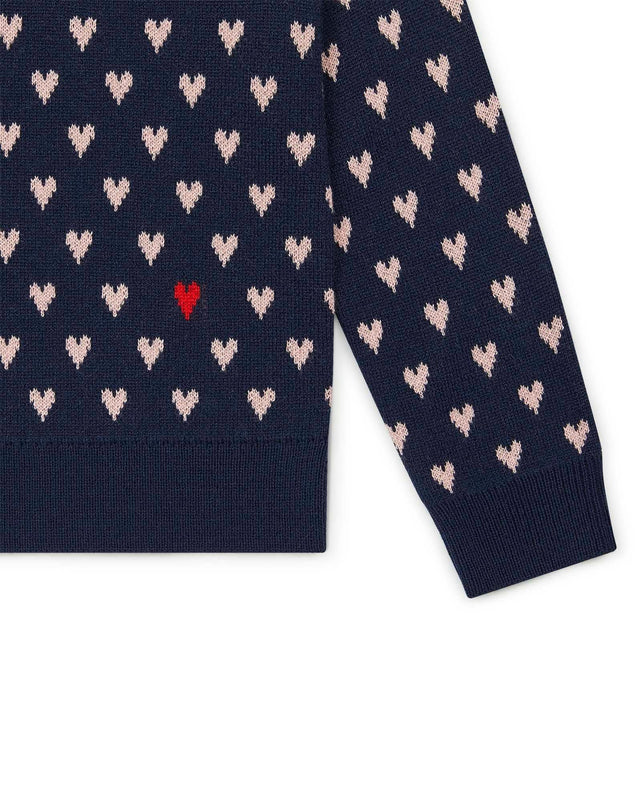 Sweater - Mylove blue in double jacquard mesh - Image alternative