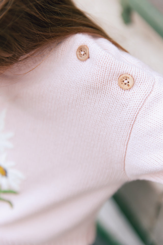 Pull - Misty rose broderie fleuri - Image alternative