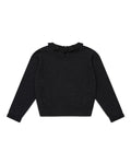 Sweater - Black froufrou in openwork knitting