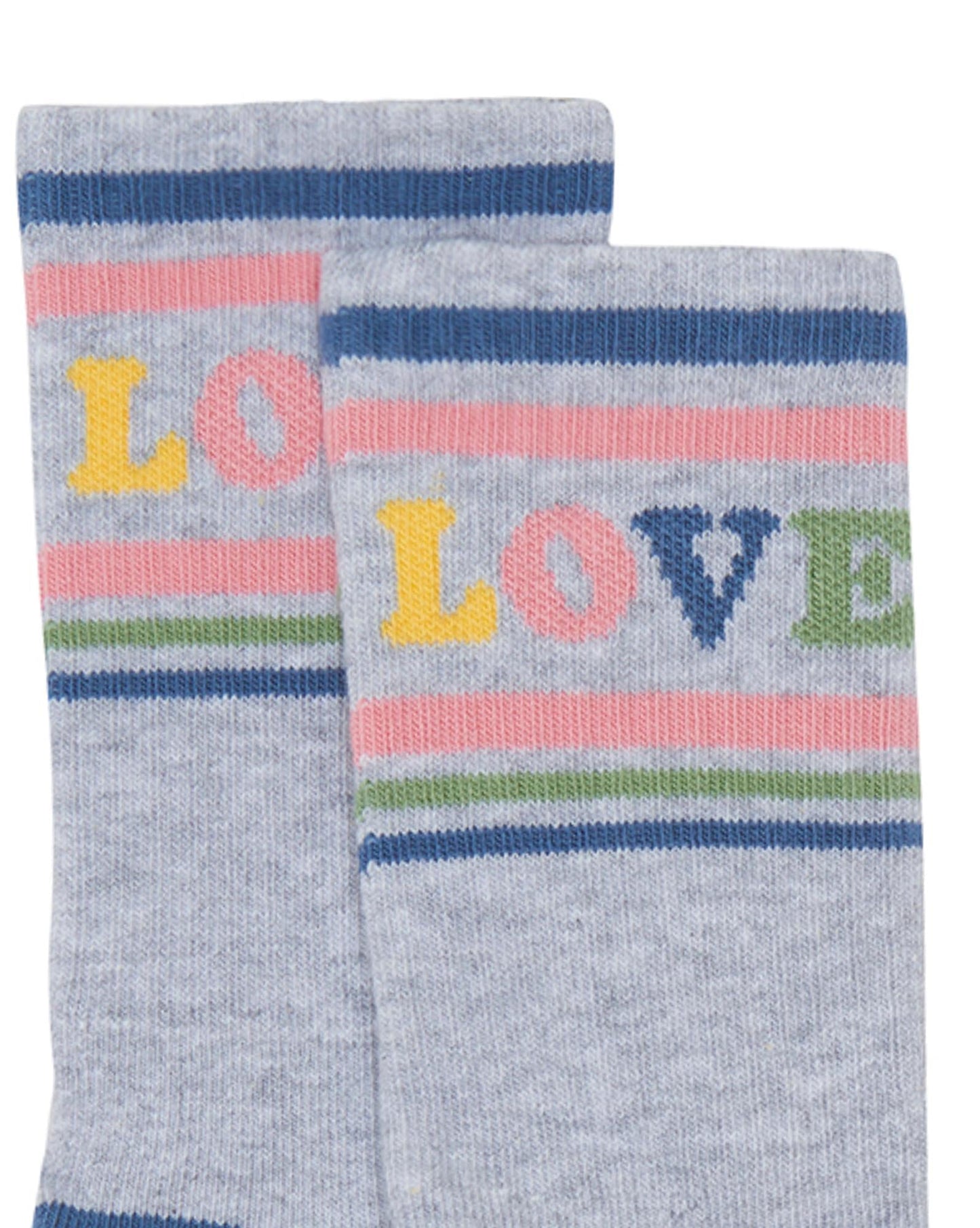 Chaussette - lovegang duo gris tricot jacquard