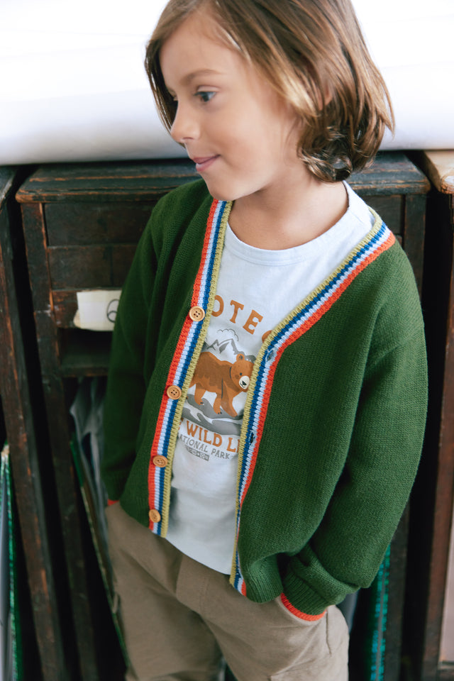 Cardigan - Cotton green tomy - Image principale