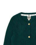 Cardigan - Mouton vert en tricot côtes