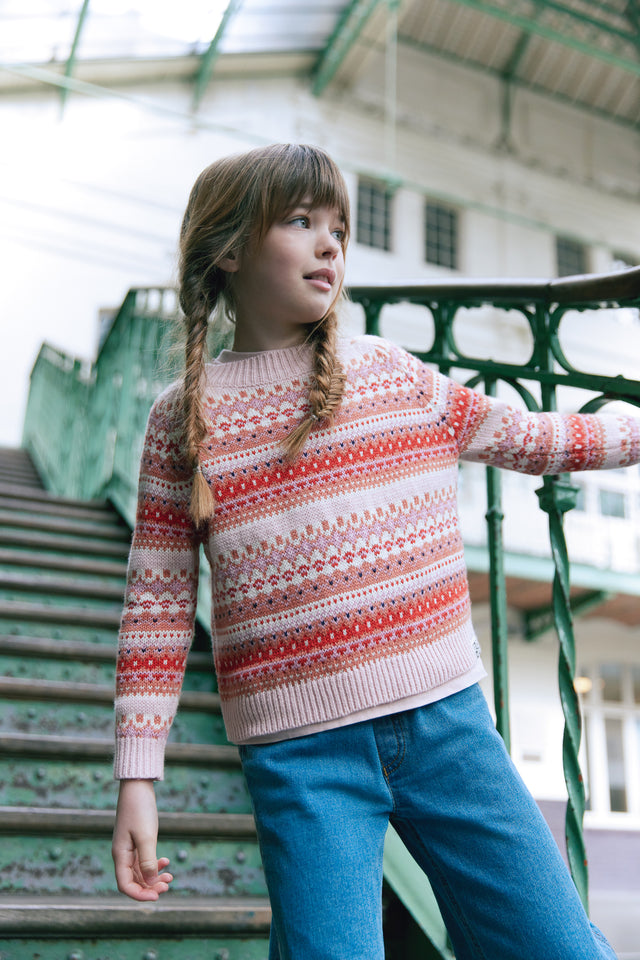 Sweater - Joris Jacquard Peach - Image principale