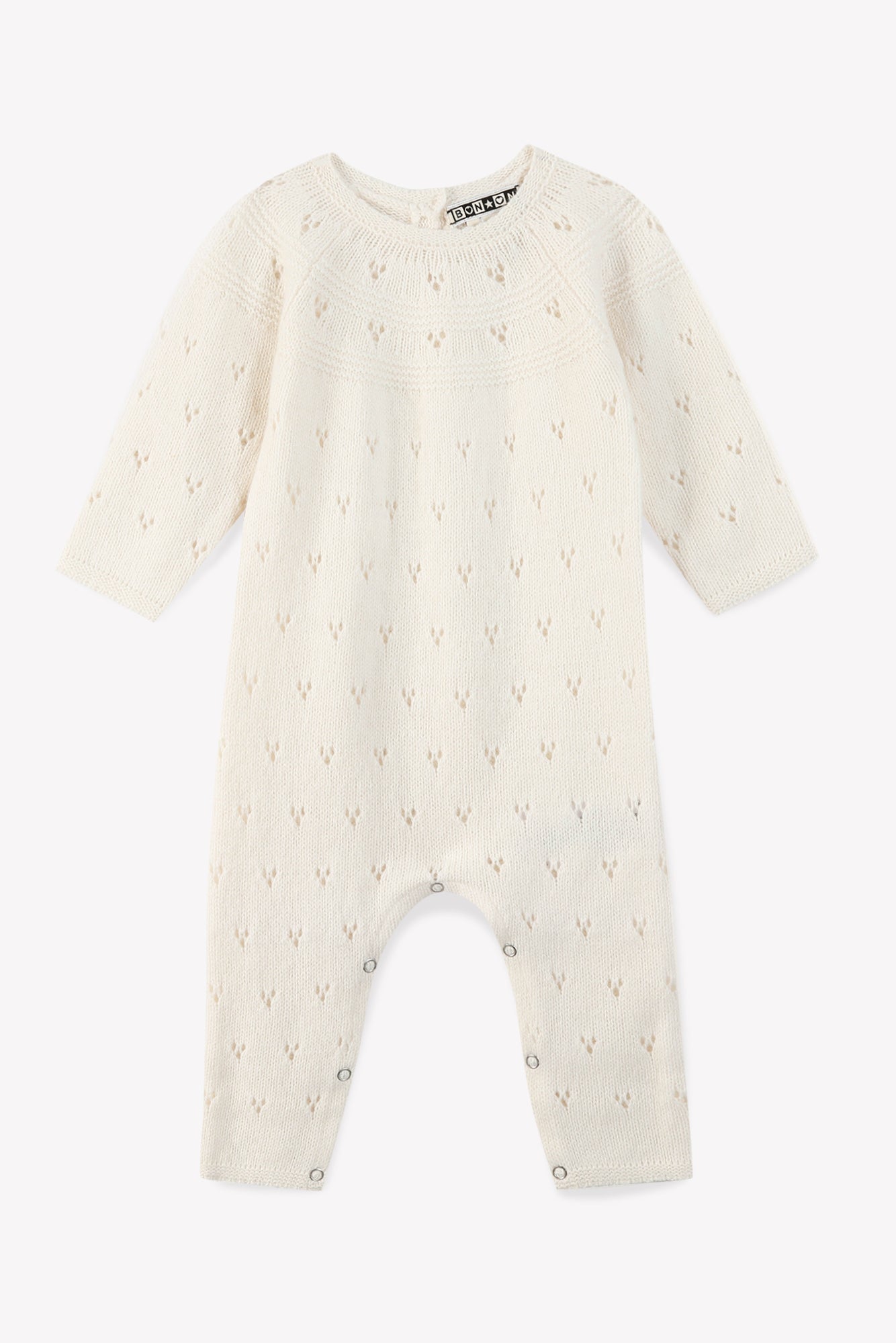 Jumpsuit - Baby openwork detail wool and cotton